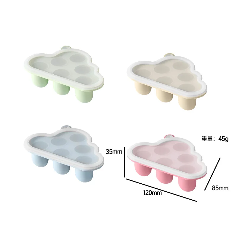 BPA Free Baby Infant Toddler Feeder Silicone Ice Tray with Lid Breast Milk Teething Popsicle Mold