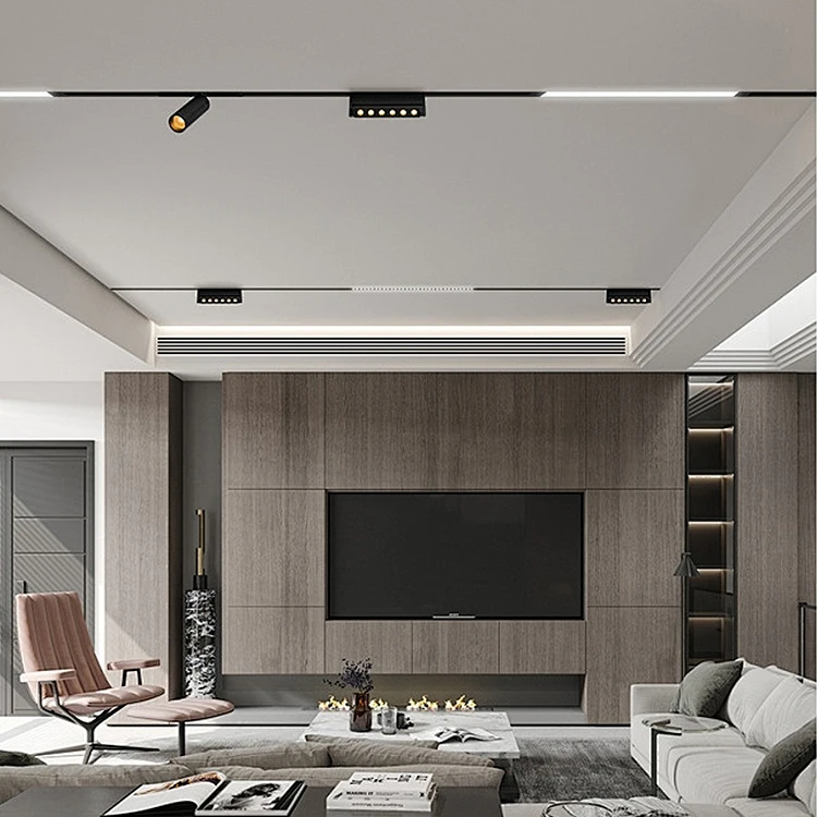 Home Office Commercial Lighting Surface Aluminum Rail Grille Lamp Linear Led Folding Magnetic Track Light