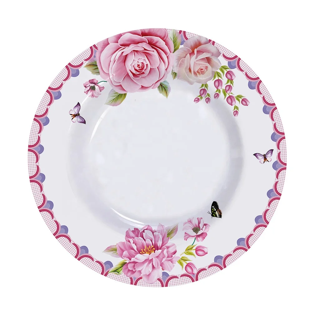 Chinese round bpa melamine free plastic plates table