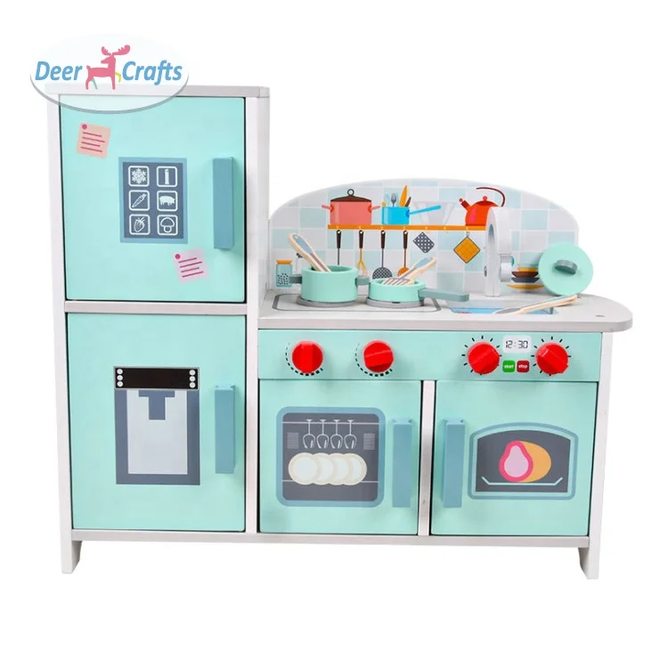 New creative wooden small kitchen role play toy set for kids DC10669