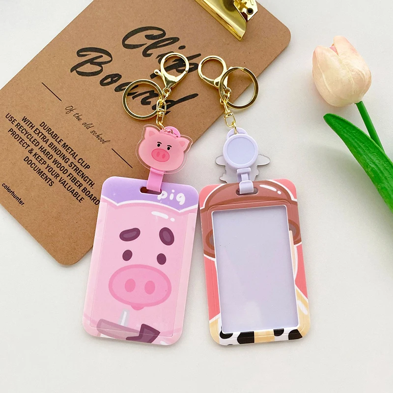 New Arrival Toy Story Cartoon Buzz Light year Woody Strawberry Bear Alien Card Holder With Scalable Easy Pull Buckle Card Cover