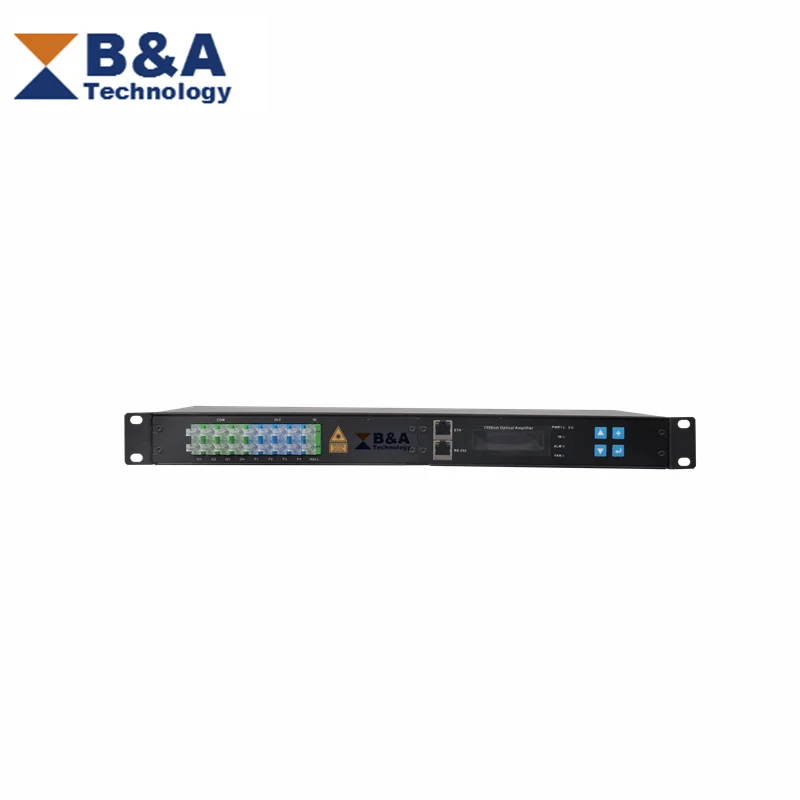 1U 1550nm High Power EDFA Optical Amplifier with WDM 8 ports 17 dBm EDFA from factory