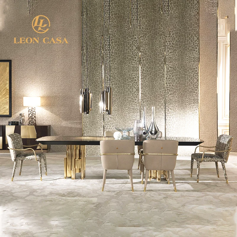 New Designer 10 Seats Dining Table Set Wooden Modern Large Dining Table Factory Customization Luxury Dining Table