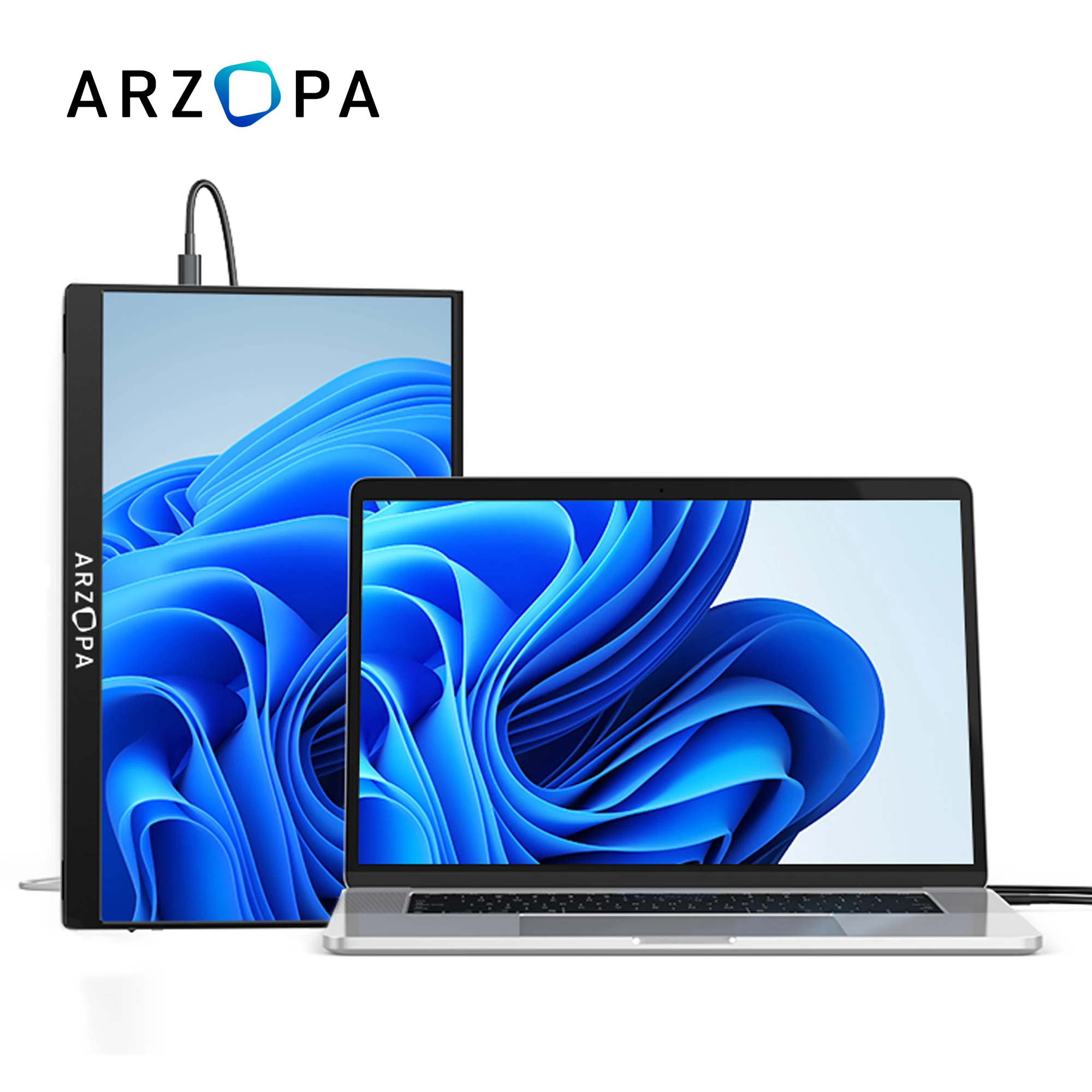 2023 New 15.6 Inch USB C Oled Mobile Dual Triple Extended Arzopa Monitor Laptop Portable Screen for PS4 PS5