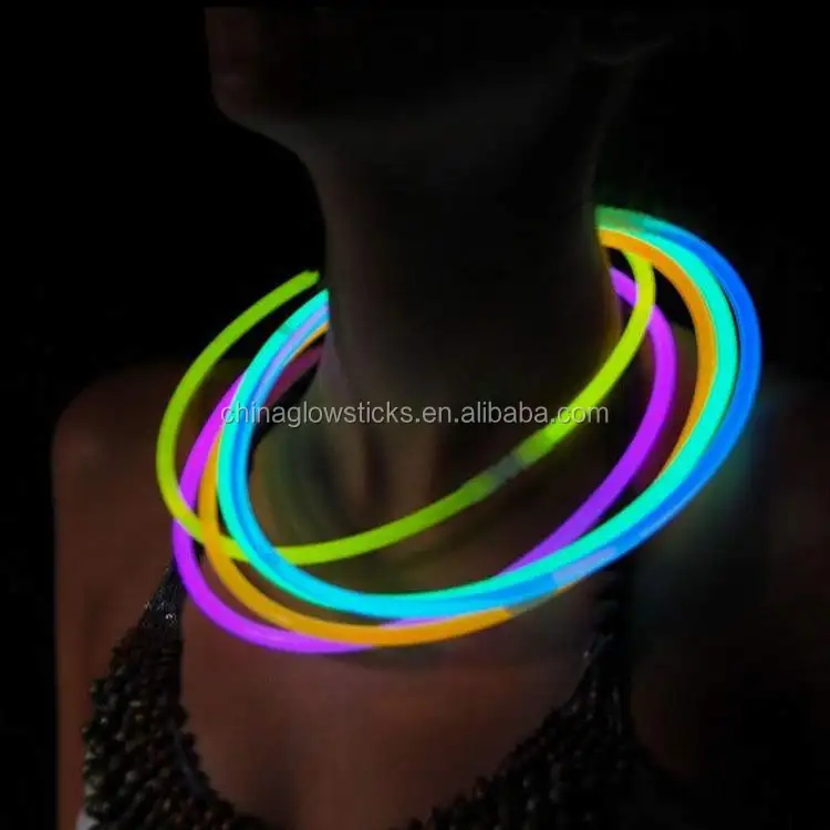 Multi color 22 inch glow stick necklace halloween wedding decorations tri-color glow necklace