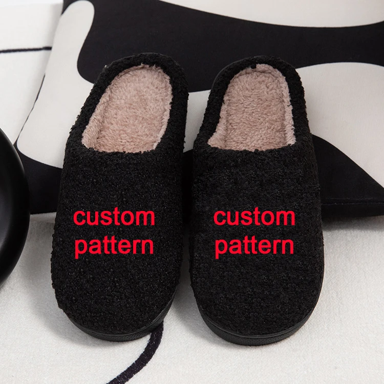 Christmas Elk Gingerbread Man Festivals Slipper Unisex Slip on Plush Flat Slipper Fur Home Slippers for Women Lady