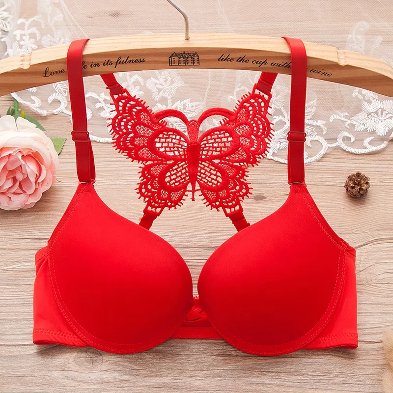 
1944 Wholesale Comfortable Lingerie Beautiful Back Butterfly Embroidery Bra 