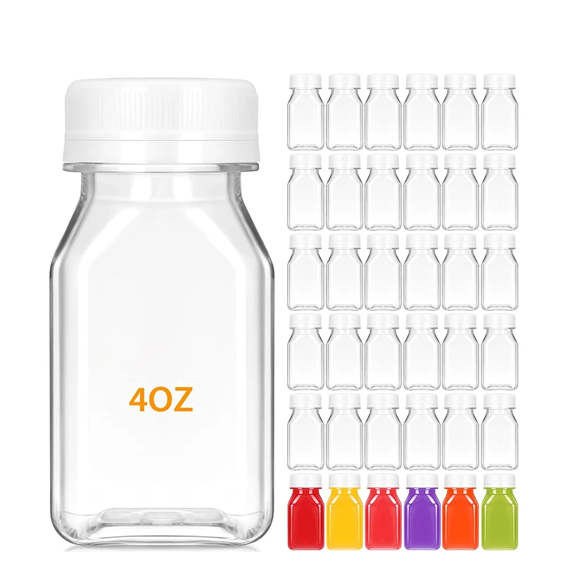 Wholesale Takeaway Disposable Plastic Bottles 4 oz Custom LOGO Plastic Drink  Bottle For Juice