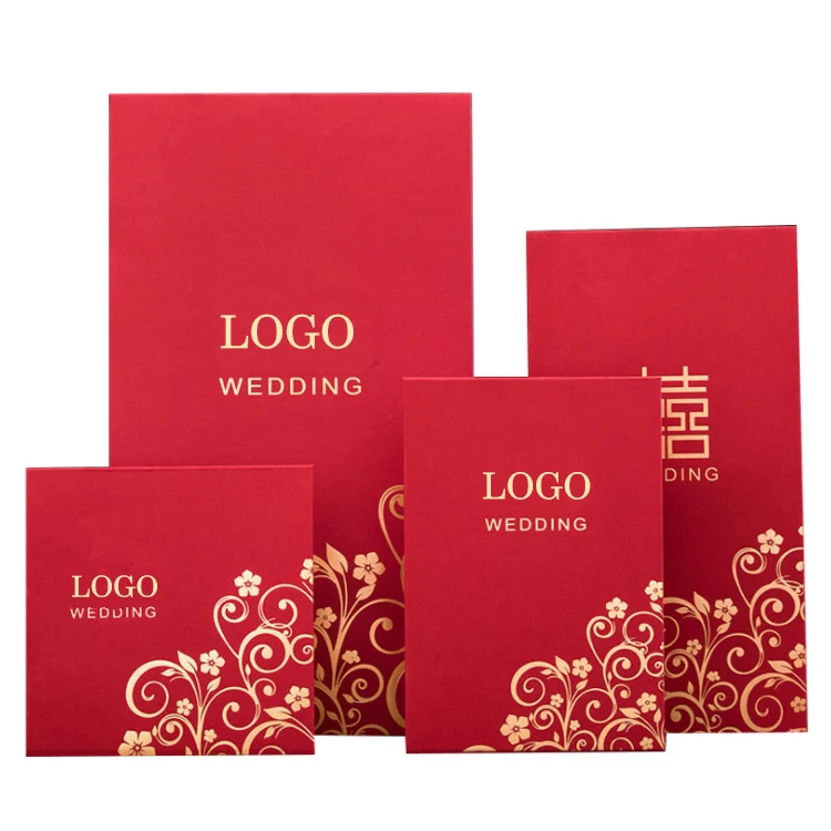 2021 Wholesale Custom Printed Wedding Red Packaging Envelopes Chinese New Year Red Packets With Logo