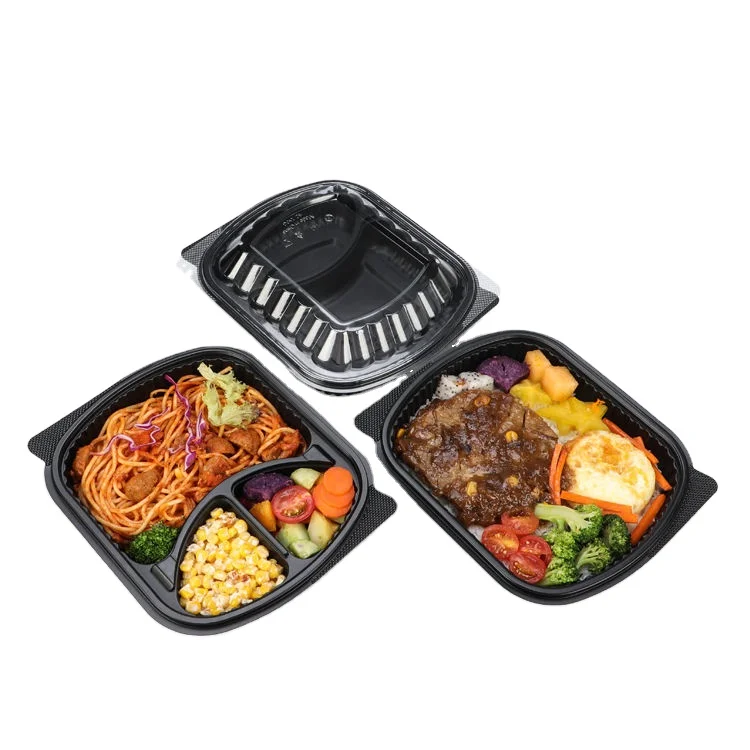 3 отсека, пластиковый контейнер для еды