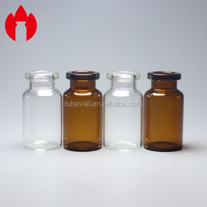 ISO 10R Clear and Amber Borosilicate or Soda-lime Tubular Glass Bottle