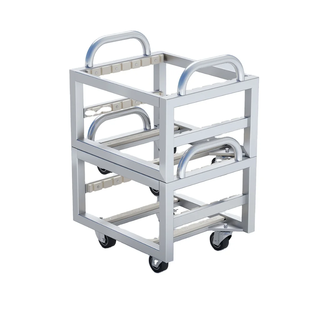 Baseplate dolly heavy duty black security stackable Steel Aluminum transport utility frame  trucks cart tray with wheels