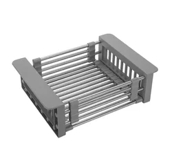 Multifunctional practical drain basket fruit and vegetable retractable kitchen stainless steel sink drain basket