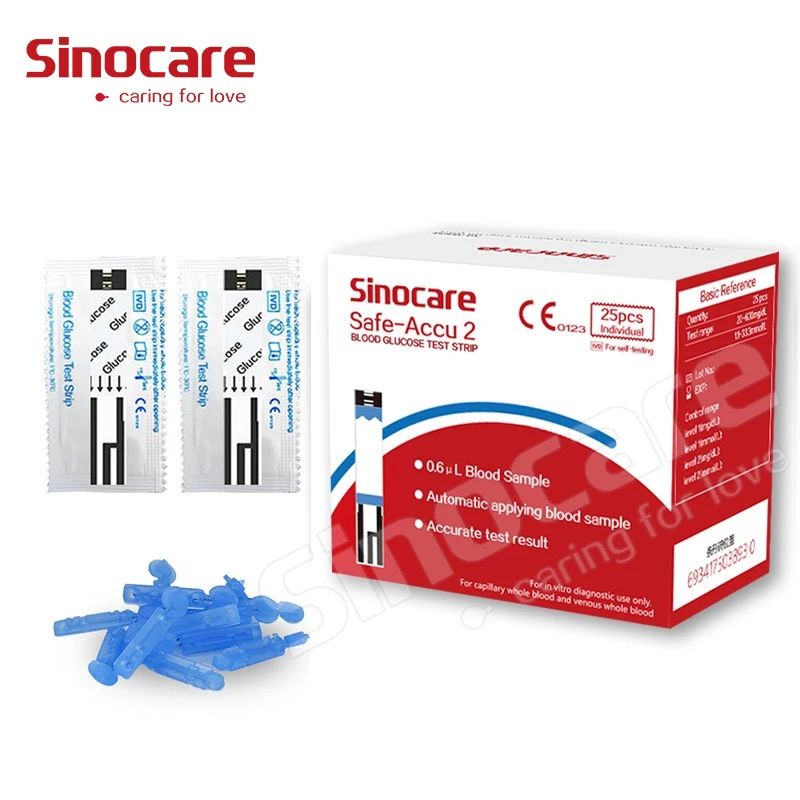 Sinocare Wholesale Diabetic Test Strips Suppliers Glucometer Test Strip 50 Pcs Diabetic Test Strips For Safe Accu 2