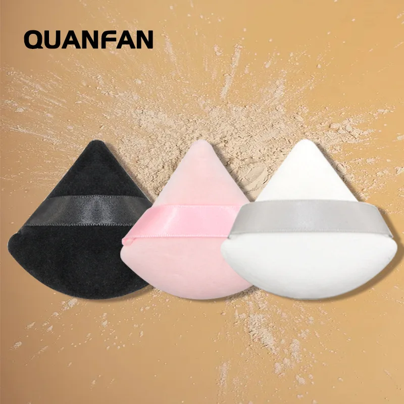 New black triangle dry powder puff fan-shaped makeup puff honey puff makeup tool multi color optional