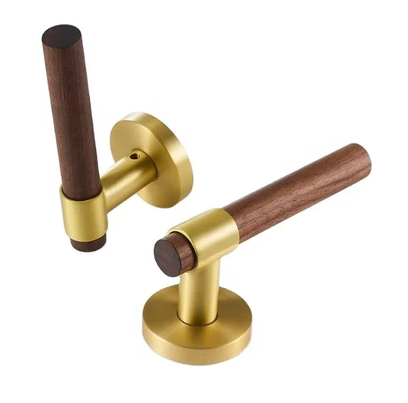 Elsafore American Hot - Brass Door Lock Mute Magnetic Absorption Bedroom Door Lock Handle
