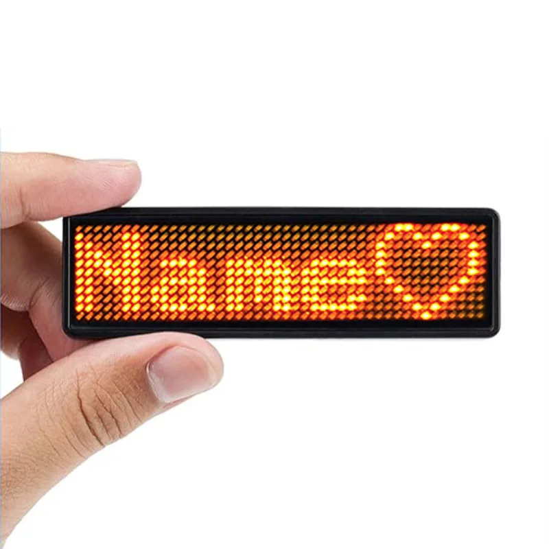 Multilingual programmable scrolling text display price tag waiter led badge digital name sign