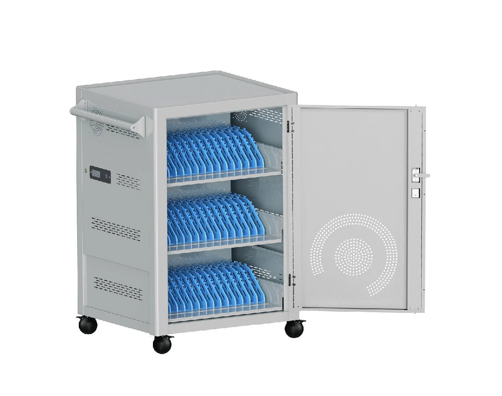 iBoard Educational Equipment Charging Cart USB Wireless Two Point Lock Trolley Charging Vault Storage Charging Cabinet
