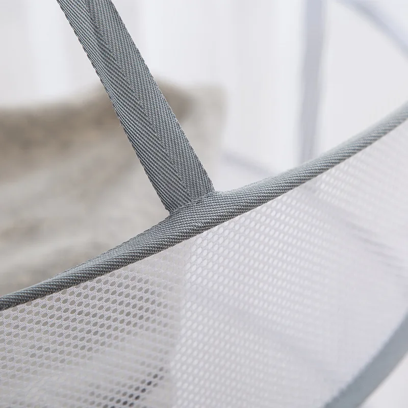 Multi Functional Edge Wrapped Clothes Drying Basket Double-Layer Folding Net Flat Clothes Drying Rack Large Mesh Pocket