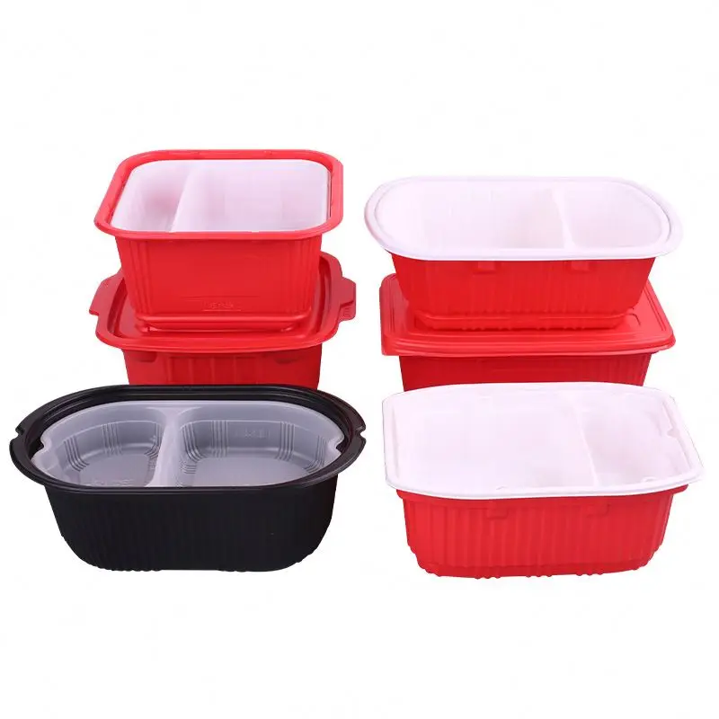 Custom Logo Takeaway Food Container Plastic Disposable Self Heating Lunch Box Heated