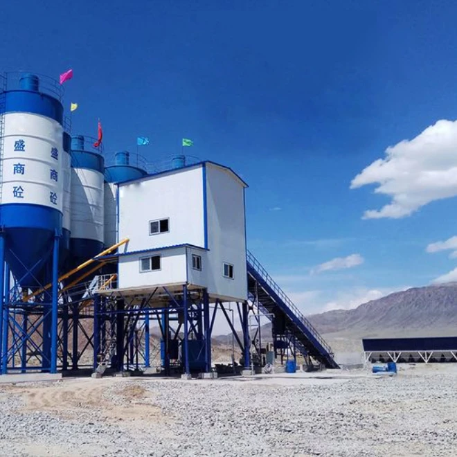 Hot selling Automatic stationary concrete mixing plant 50m3/h ready mix mobile concrete batch plant with PLD batcher