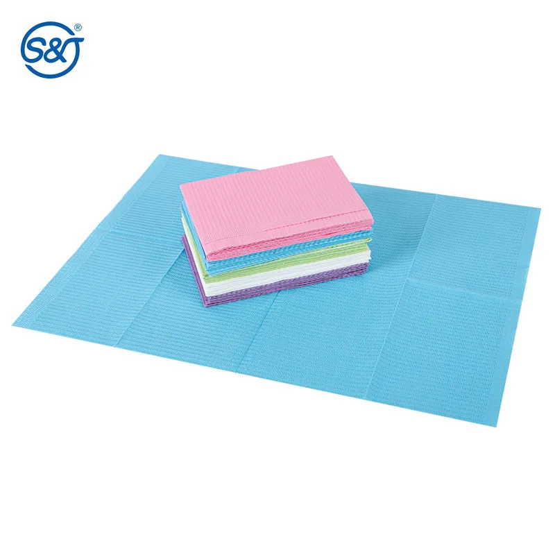SJ Colorful Dental Bibs ECO Friendly Waterproof Absorbent 3 ply Surgery Disposable Medical Dental Bibs
