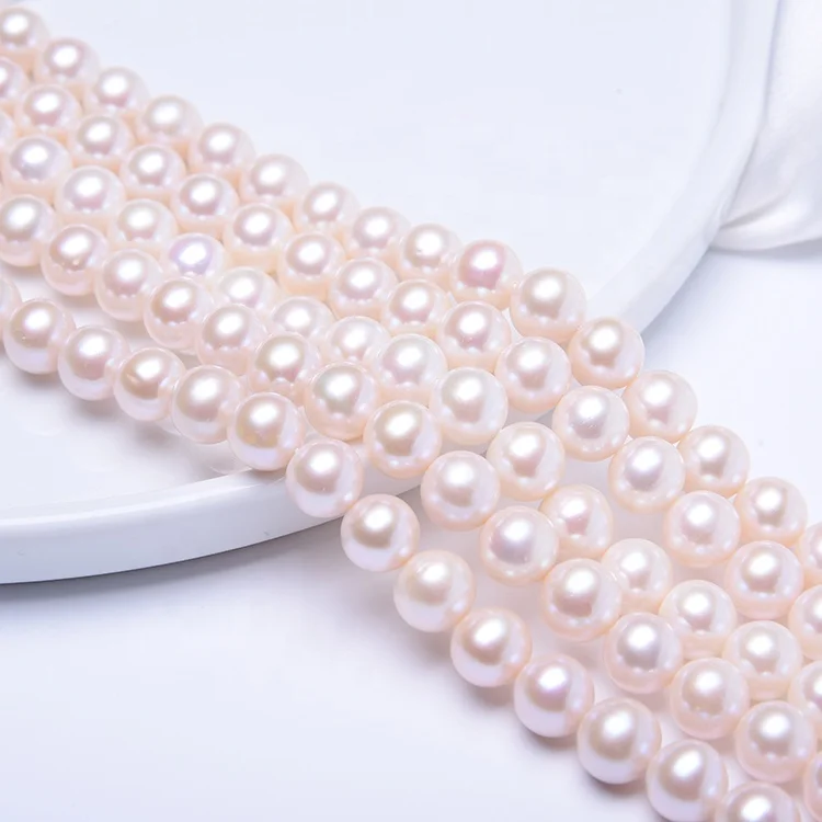 
SJ-PS0129 Loose Large 10-11mm Real Cultured Round Fresh Water Pearl Necklace Freshwater Pearl Strands For Jewelry Making 