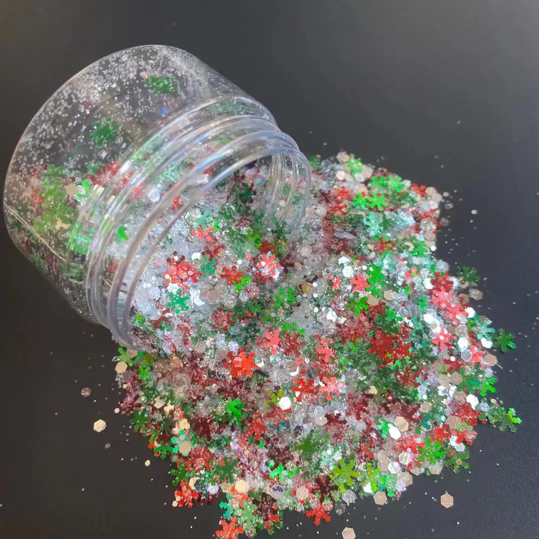 Polyester glitter powder bulk cosmetic chunky holiday glitter for Christmas