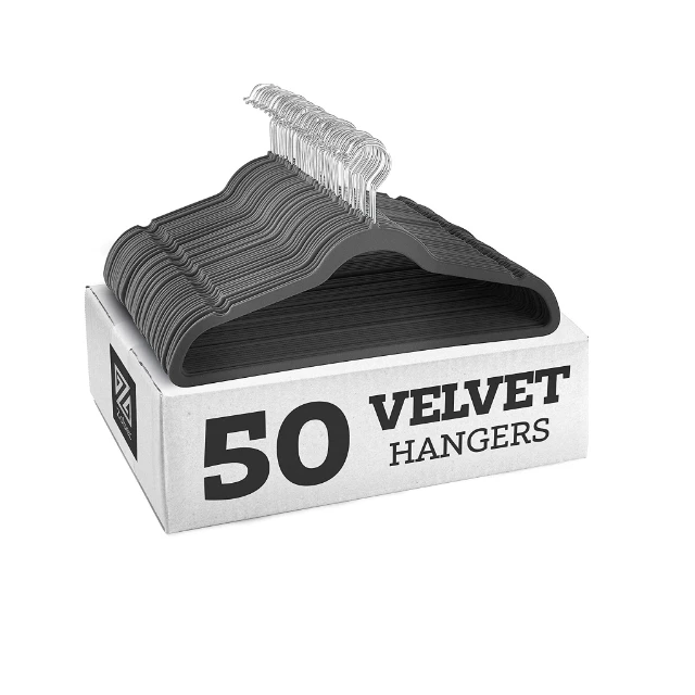 Custom Premium Velvet Suit Hanger with 360 Degree Swivel Hook Heavy Duty Non-Slip Black Hanger