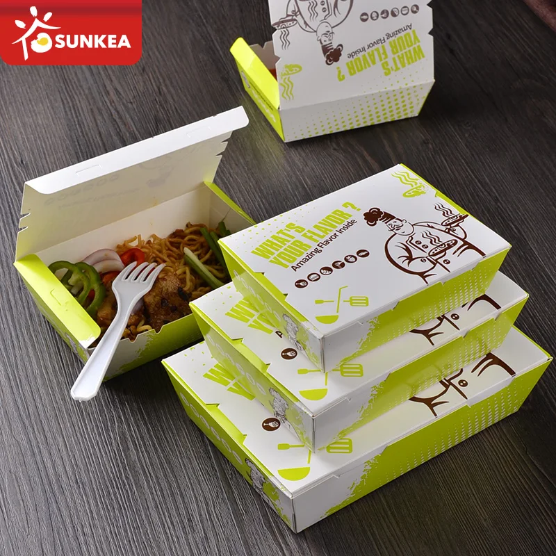Disposable custom logo / design printed carton lunch box