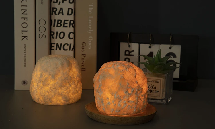 Customizable 3000k Salt Lamp Himalayan Battery Powered Wireless Led Night Light