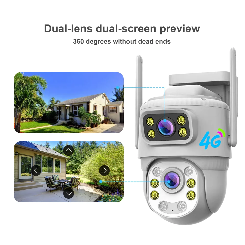 4G Smart AI Human Tracking HD 1080P Waterproof Outdoor Indoor Strong Signal Wifi 4G Sim Card Network PTZ Cctv Security Camera