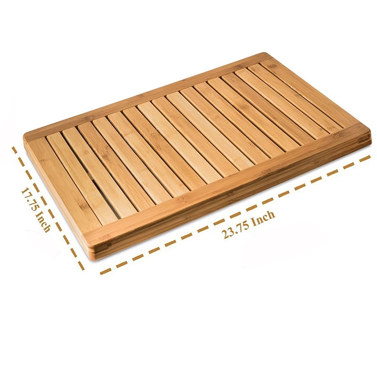 Factory Price Natural Eco-friendly Bamboo Bath Mat Non Slip Shower Mat