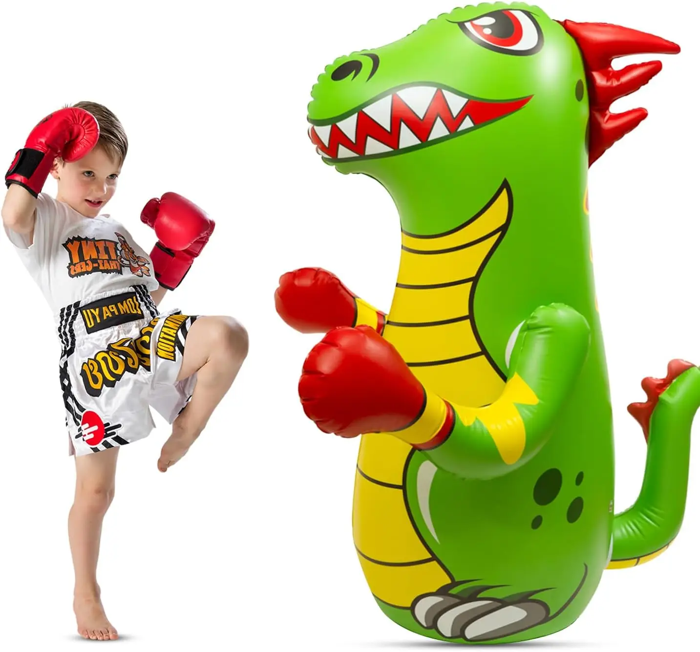 Custom child Dinosaur  Inflatable Punching Bop Bag  with Instant Bounce Back Movement