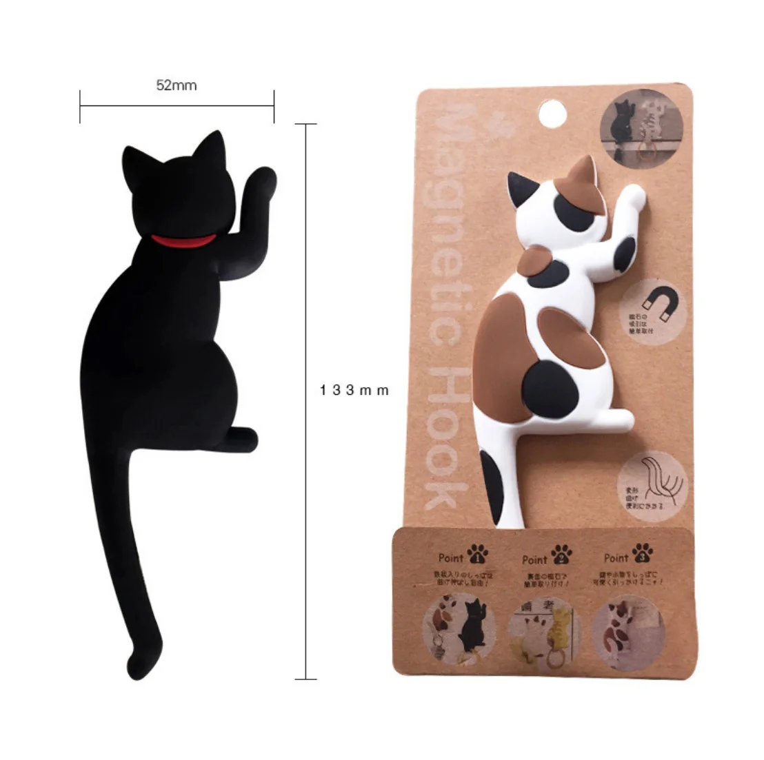 
Silicone Cat shaped fridge magnet hook door hooks 
