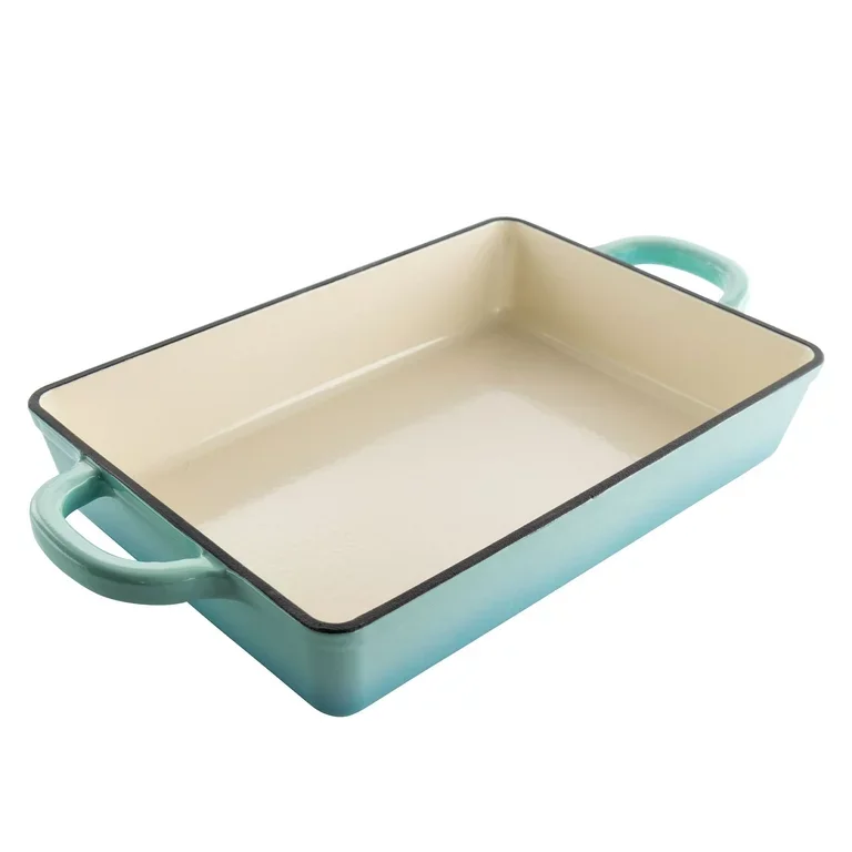 Kitchen Custom Cooking Bakeware Casserole Cast Iron Lasagna Pans Rectangular Tray Dishes