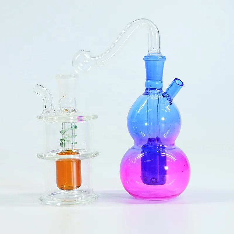 UKETA colorful  high quality glass small decorative bottle smoking accessories pipes herb glass