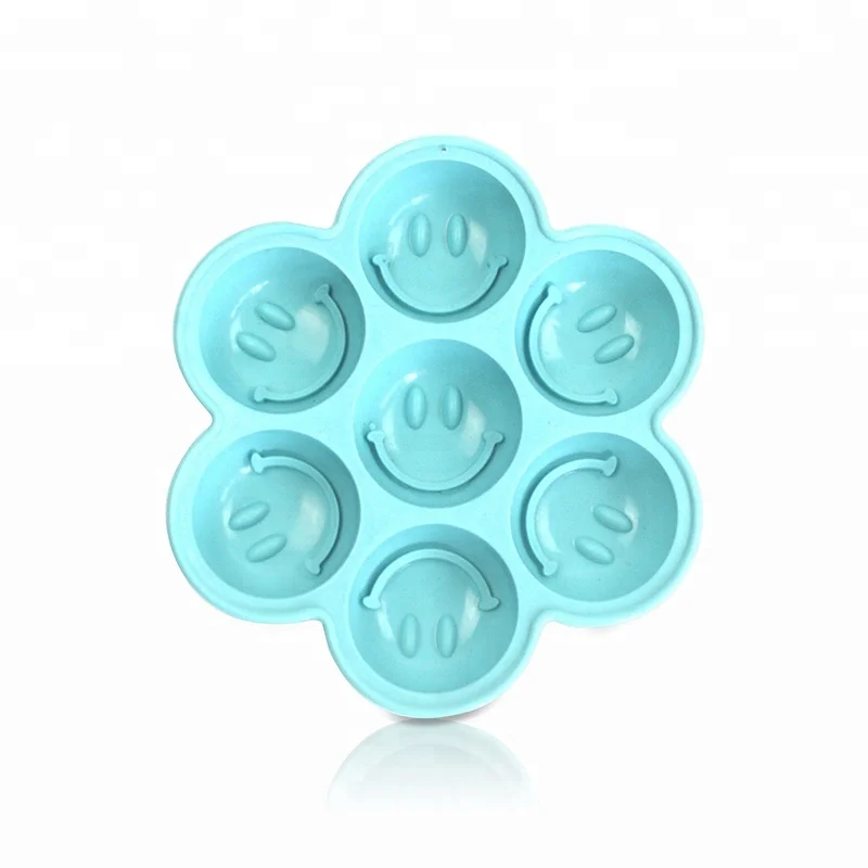 Wholesale 7 Cavities Smile Face Cake Molds Silicone Molds for Chocolate And Gummy Candy Set