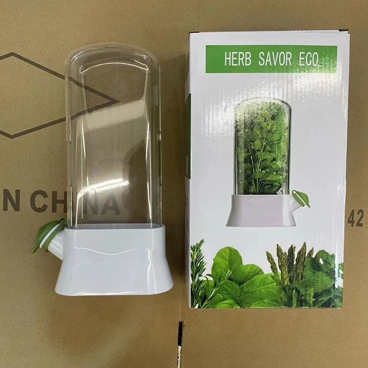 Fresh Herb Keeper for Refrigerator-Space-Saving Cilantro Container for Fridge - Herb Saver for Cilantro, Mint & Asparagus