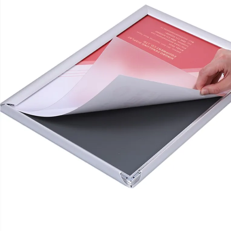 25mm profile silver anodized snap frame aluminum click open A0/A1/A2/A3/A4/A5 picture photo frame for advertising