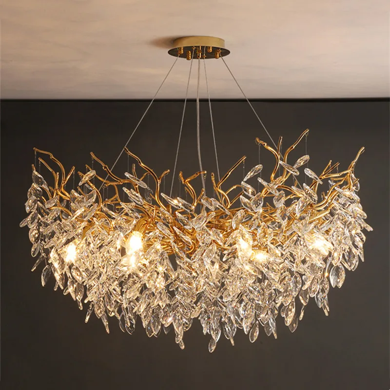 Factory Price Modern Pendant Lights Living Room Tree Branch Chandelier Crystal