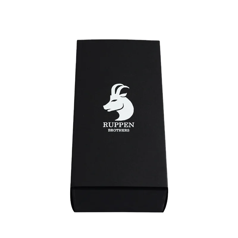 Custom Logo Printed Luxury Black Touch Paper Cardboard Packing Watch Gift Box Watch Box Packaging Box For Watches With Eva Inlay