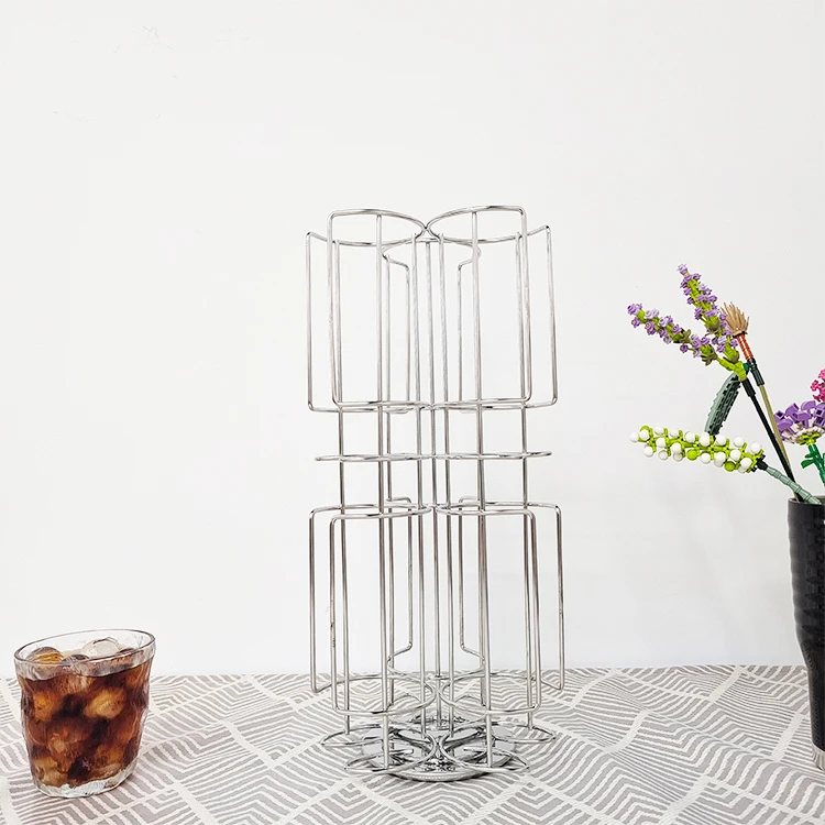 Bartesian cocktail capsule rack storage rack can hold 36 cocktail capsules. 360 degree metal rotating pod tower in home office