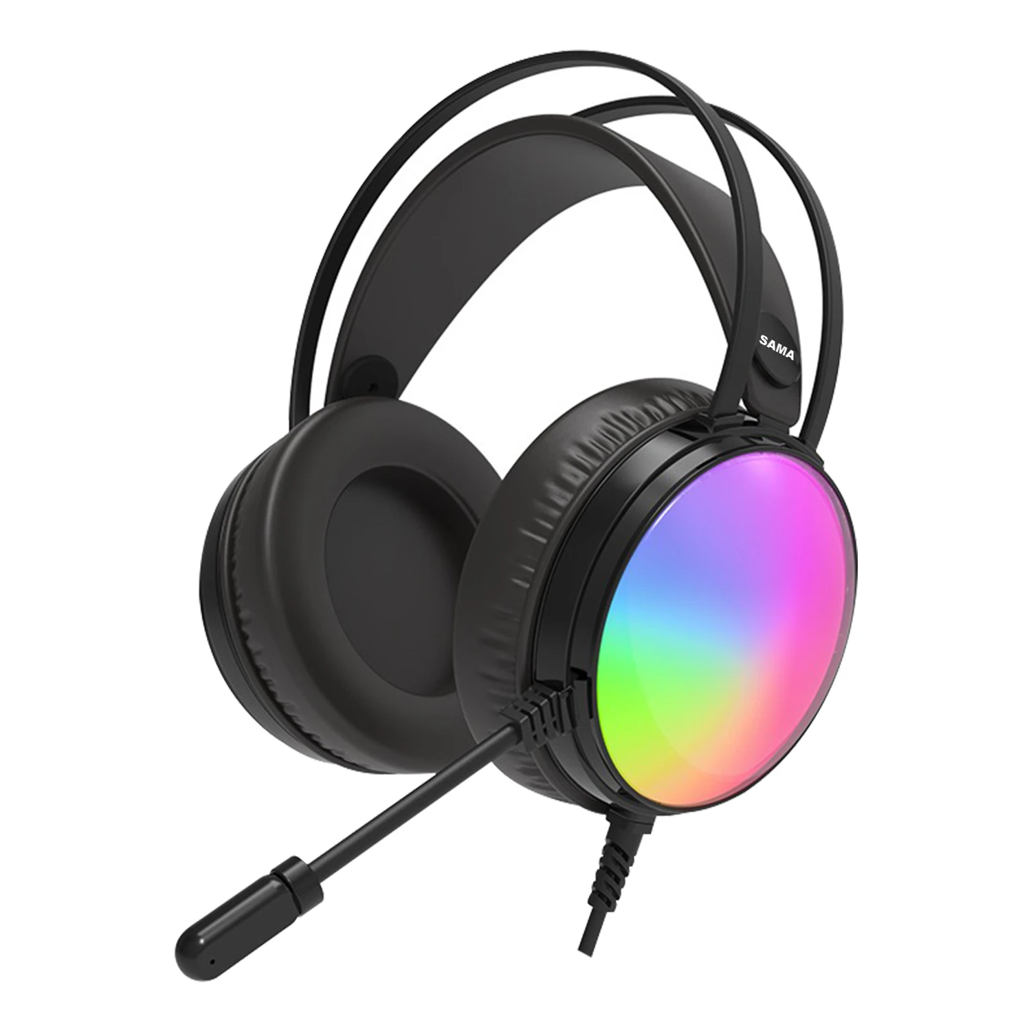 SAMA OEM CHROMA RGB Casque USB Wired Headphones Tablet PC Desktop Computer Laptop X-box noise-canceling Gaming Headset
