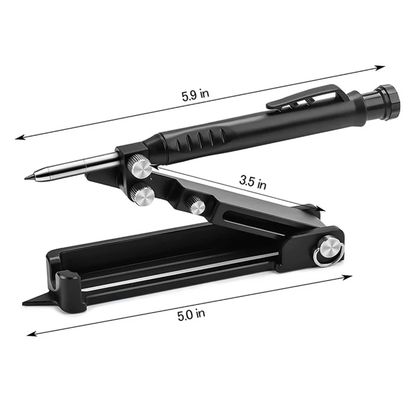 Multifunctional Adjustable Woodworking Deep Hole Pencil Construction Marking Measuring Scribing Tool Profile Scribing Ruler