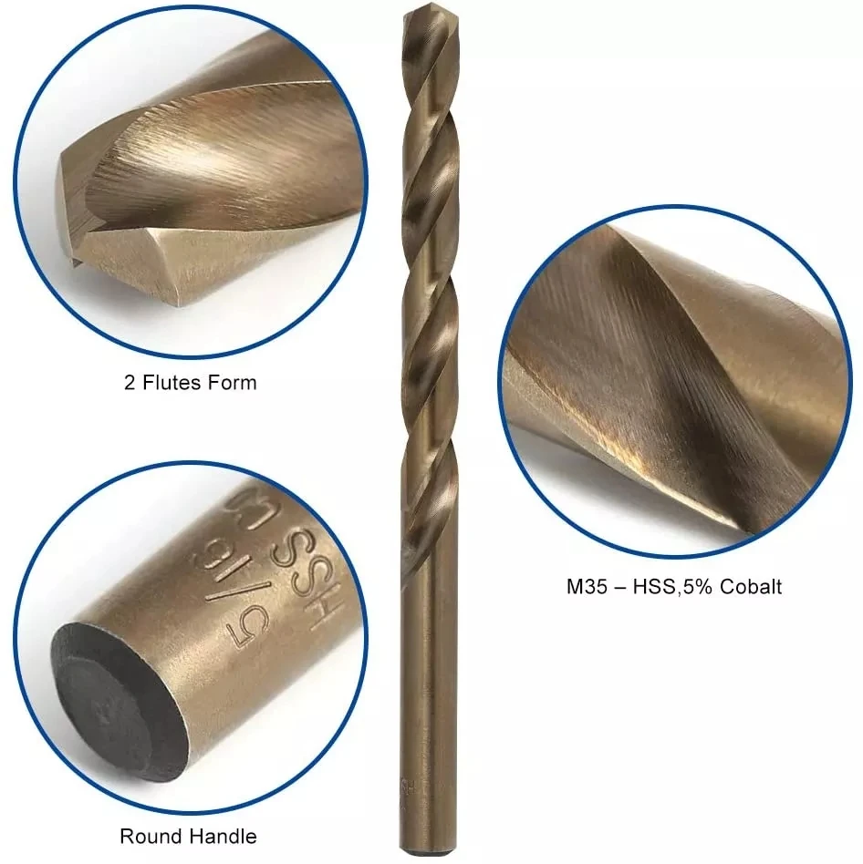 High Speed Steel  Twist Jobber Length for Hardened Metal Stainless Steel Cast Iron and Wood Plastic