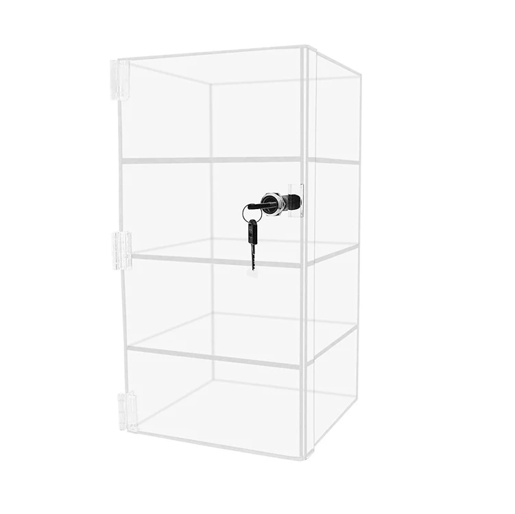 Customize 4 Layer Clear Acrylic Countertop Display with Locking  Security Showcase for Bread
