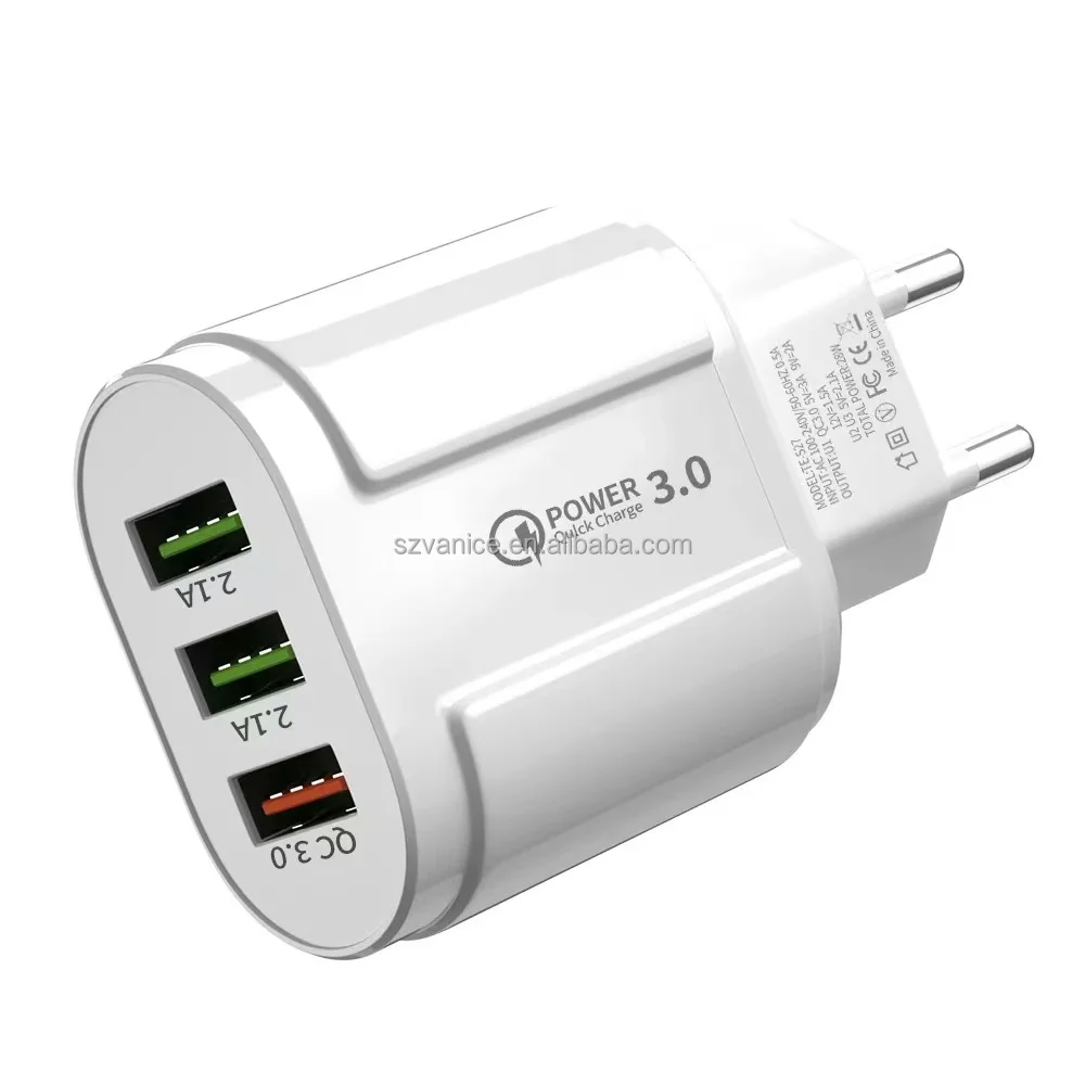 White Black 18w Quick Charge 3.0 Usb Charger Fast Charging Multi Charger For Samsung For Xiaomi For Iphone X Wall Phone Charger