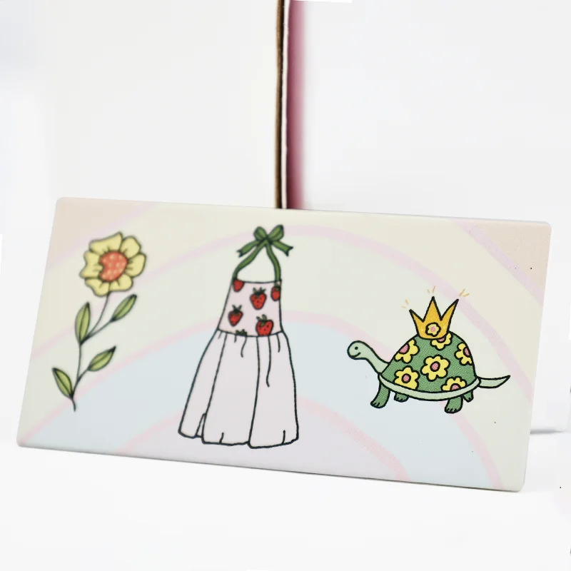 Cartoon painted pattern tag,customized printing logo pattern clothing hang tags,custom garment paper labels with cute pattern