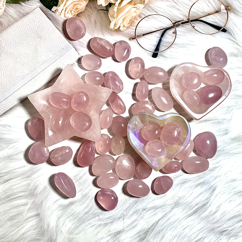 Wholesale Natural Crystal Rose Quartz Healing Tumbled Stones